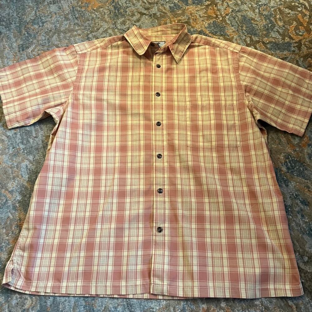 Horny Toad (Toad & Co) Men’s Short Sleeve Plaid  Shirt, L